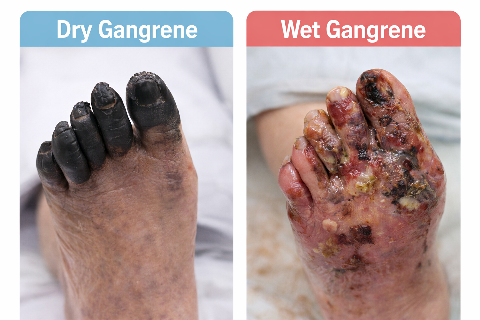 Dry vs. Wet Gangrene: A “Limb vs. Life” Comparison